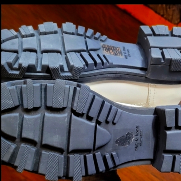 NEW Rag & Bone Shiloh Leather Lace-Up Moto Boot Antique White - Picture 10 of 13